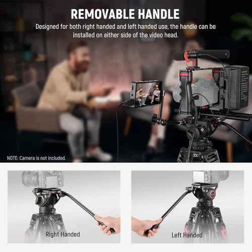 Vista 7 de NEEWER Trípode de cámara de video de 76", trípode portátil de liberación rápida de un paso con cabezal fluido, soporte de trípode de aluminio