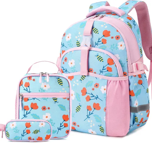 Vista 20 de Mochila infantil para niñas de 4 a 8 años, Blackorange-camión, Lindo