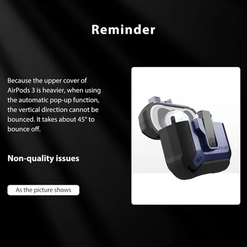 Vista 6 de Nillkin Funda para Airpods 3 con bloqueo magnético seguro, funda protectora para Airpods 3 con llavero de metal, cuerpo completo a prueba de golpes