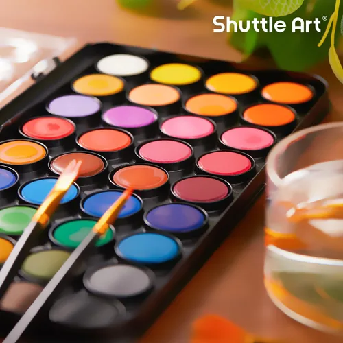 Vista 8 de Shuttle Art Juego de 58 pinturas de acuarela, 48 colores para acuarela, con 10 pinceles de pintura para principiantes, artistas, niños y adultos