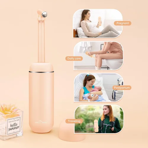 Vista 6 de Easy@Home Bidé de viaje portátil: botella Peri para cuidado posparto, kit de rociador de mano con botella de capacidad de 12.8 fl oz (12.8 onzas)