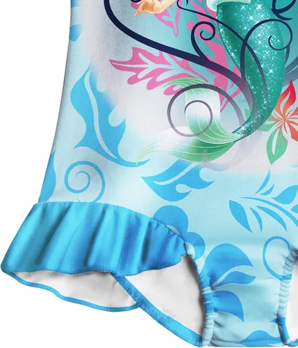 Vista 6 de Traje de baño de sirena para niñas, pequeña princesa con volantes, traje de baño de una pieza, vacaciones de verano para niños de 3 a 7 años