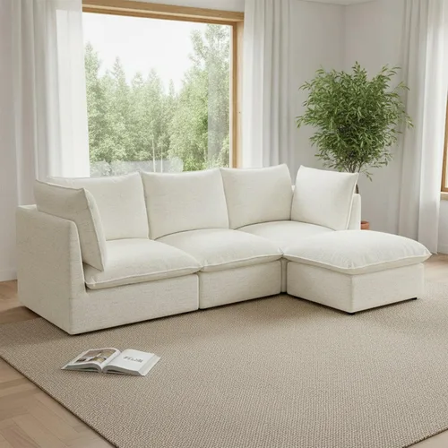 Vista 45 de Sofás modulares de 69.2 pulgadas para sala de estar, respaldo alto impermeable, sofá modular con relleno de plumón, sofá biplaza convertible