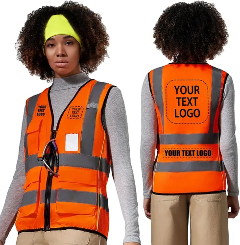 Vista 31 de A-SAFETY Chaleco de Seguridad Reflejante de Alta Visibilidad con Logo Personalizado (XS-8XL)