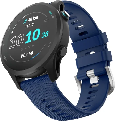 Vista 12 de OVERSTEP Correa de reloj para Forerunner 255/265, bandas de reloj de silicona de 0.866 in para Garmin Vivoactive 4/Forerunner 255/265 Music/Venu 2
