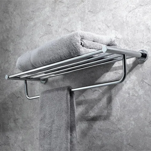 Vista 3 de Towel Rack Chrome with Single Towel Bars for Bath Wall, Towel Racks for Bathroom, Bathroom Towel Holder, Bathroom Towel Bar, Wall Towel Racks for