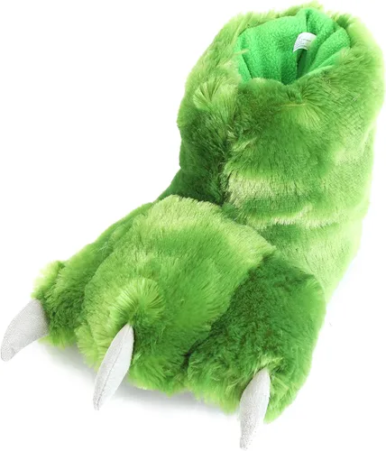 Vista 2 de Millffy Divertidas pantuflas de oso con patas de dinosaurio para adultos, pantuflas de dinosaurio para niños pequeños y adultos