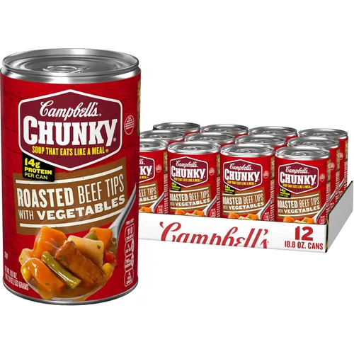 Vista 10 de Campbell's Chunky Sopa, Sopa de Puntas de Carne Asada con Verduras, Lata de 18.8 Oz