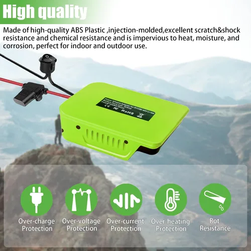 Vista 6 de TPDL Adaptador de bricolaje para rueda eléctrica Ryobi 40 V Base de batería Conector de alimentación Cable Robótica Cable calibre 14, con fusible e
