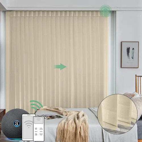 Vista 11 de Yoolax - Persianas verticales transparentes motorizadas, muestras de tela multicolor