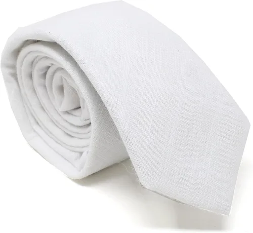 Vista 134 de Corbata delgada de algodón cambray para hombre, estilo desgastado texturizado - 2 1/2 pulgadas de ancho