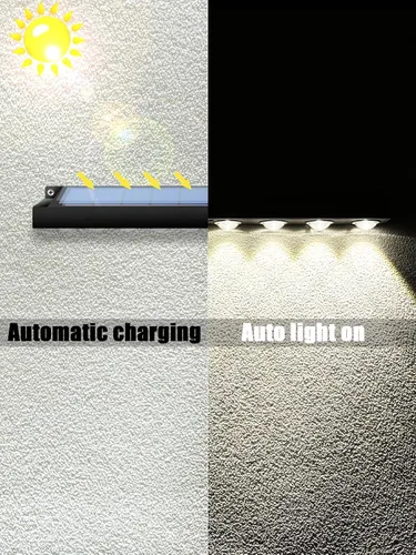 Vista 5 de Luz Solar para Letreros Lámpara de Pared, Juego de 2 Luces Solares para Letreros Exteriores, con Carga Automática y Función de Encendido/Apagado