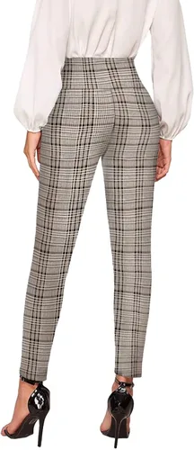 Vista 3 de Hybrid & Company Leggings elegantes de oficina para mujer, pantalones ajustados con estampado