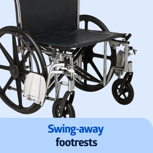 Vista 4 de Medline Excel - Silla de ruedas bariátrica extra ancha para adultos y personas mayores con asiento de 24 pulgadas de ancho, soporta hasta 500 libras