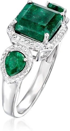 Vista 3 de Ross-Simons Anillo de esmeralda de 2,50 qt t en plata de ley