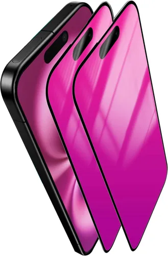 Vista 20 de Paquete de 2 protectores de pantalla de privacidad para iPhone 11 Pro Max/XS Max, vidrio templado antiespía, efecto espejo colorido degradado