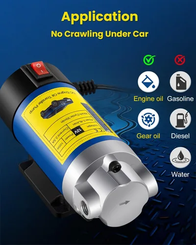 Vista 3 de Bomba eléctrica de cambio de aceite de 12 V 100 W, extractor de fluidos multiusos y bomba de transferencia para aceite de motor, líquido