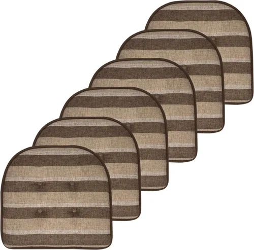 Vista 20 de Sweet Home Collection - Cojín de asiento de espuma viscoelástica y respaldo de caucho antideslizante con capitoné para silla, cojín en U, 17x16 Gris
