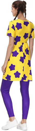 Vista 6 de Maisolly Vestido de disfraz de Halloween de manga corta para mujer con leggings