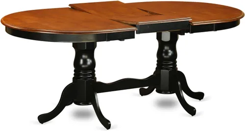 Vista 4 de East West Furniture PLKE5-BCH-LC - Juego de muebles de comedor de 5 piezas, incluye una mesa de cocina ovalada con hoja de mariposa y 4 sillas