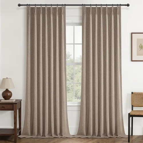 Vista 23 de Cortinas y Drapeados Modernos con Pliegues Pellizco Rosa Bebé de 84 Pulgadas de Largo, Juego de 2 Paneles para Sala de Estar, Cortina de Ventana