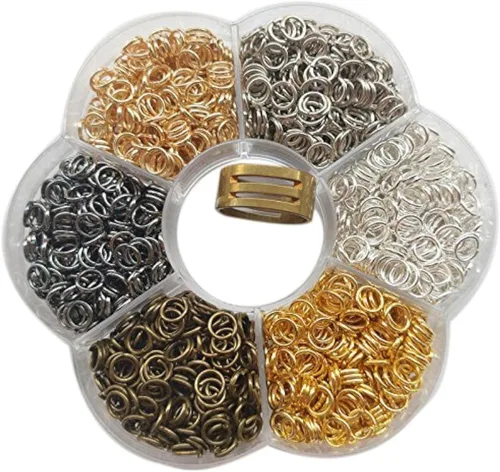 Vista 7 de Chenkou Craft 1 caja de 6 colores abiertos anillo de salto y anillo joyería llavero fabricación 1/8 pulgadas (0.118 in) con 1 herramienta