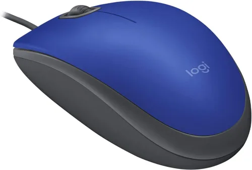 Vista 4 de Logitech Ratón USB con cable M110, botones silenciosos, cómodo diseño de uso de tamaño completo, PC/Mac/computadora portátil ambidiestro - azul