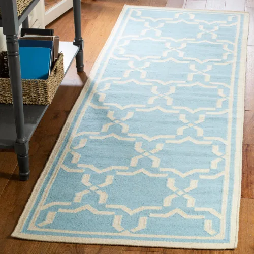Vista 31 de SAFAVIEH Dhurries Collection DHU545A - Alfombra decorativa de lana de alta calidad hecha a mano de 2 x 3 pies, color chocolate y marfil