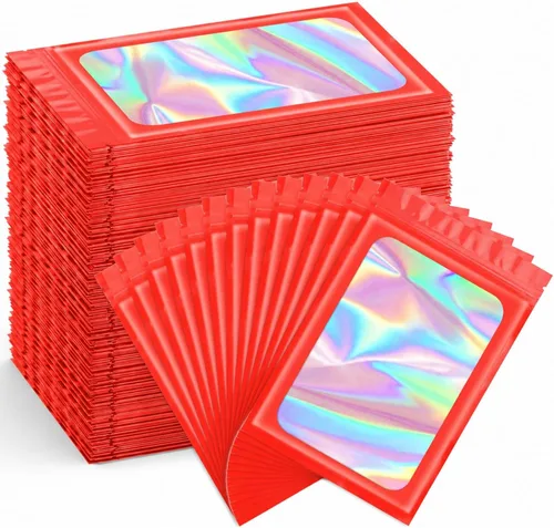 Vista 25 de Funfery Paquete de 300 bolsas resellables para almacenamiento de alimentos, bolsas transparentes de Mylar, bolsa de embalaje, comestibles, bolsa a