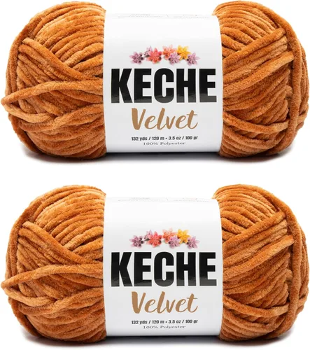 Vista 164 de Keche Hilo para ganchillo, hilo de terciopelo, chenilla suave, manta de bebé voluminosa amigurumi Yarn 3.53 oz (132 yardas) - Arona