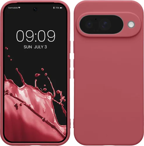 Vista 14 de kwmobile Funda compatible con Google Pixel 9 - Funda protectora delgada de TPU para teléfono - Acabado mate suave - Piedra antigua