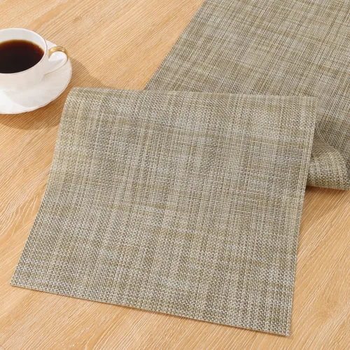 Vista 46 de SHACOS - Caminos de mesa de vinilo tejido, lavables, para uso en interiores o exteriores, fáciles de limpiar
