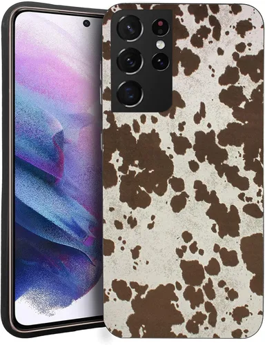 Vista 5 de Funda compatible con Samsung Galaxy S20 FE, piel de vaca occidental, turquesa y marrón, funda protectora de TPU suave a prueba de golpes