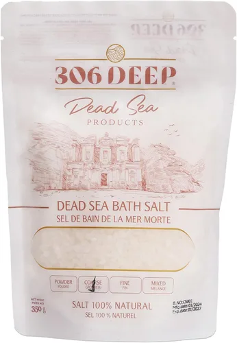 Vista 5 de 306 Sales de polvo profundo del mar muerto para remojo – 12.35 oz de 0.000-0.039 in de baño de sal del mar muerto 100% para hombres y mujeres