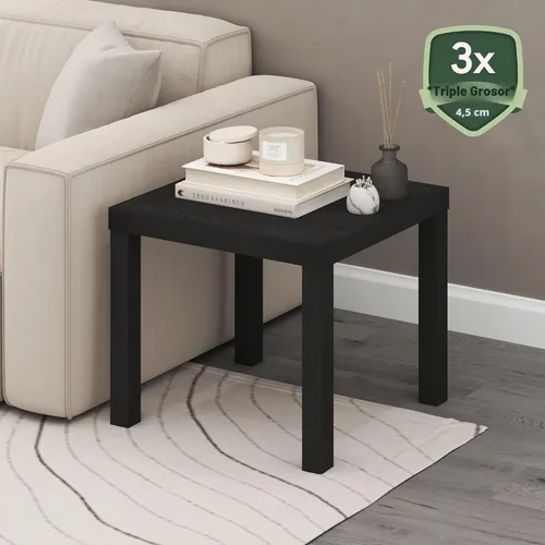 Vista 4 de Furinno Classic Homey - Mesa auxiliar cuadrada Parsons, 1 paquete, color negro