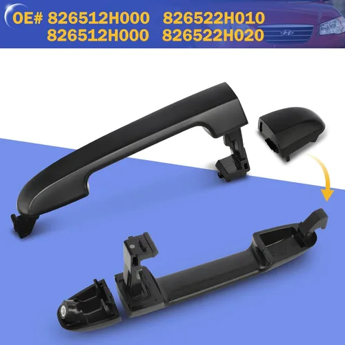 Vista 5 de X4XZ 4 piezas de manijas exteriores delanteras y traseras izquierda y derecha para Hyundai Elantra 2006-2012 (OEM# 826512H000 826522H010 826522H020)