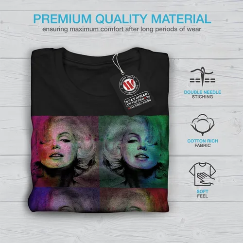 Vista 5 de Wellcoda Marilyn Art Celebrity Mens T-Shirt, Street Graphic Printed Tee