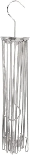 Vista 2 de Zerodis Perchero de secado de ropa, paraguas plegable de acero inoxidable, gancho portátil giratorio para ropa interior, sombrero, bufanda