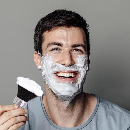 Vista 8 de Cepillo de cuello para limpieza de corte de cabello de peluquería, herramienta de salón de belleza con mango de anillo, cepillo suave para eliminar