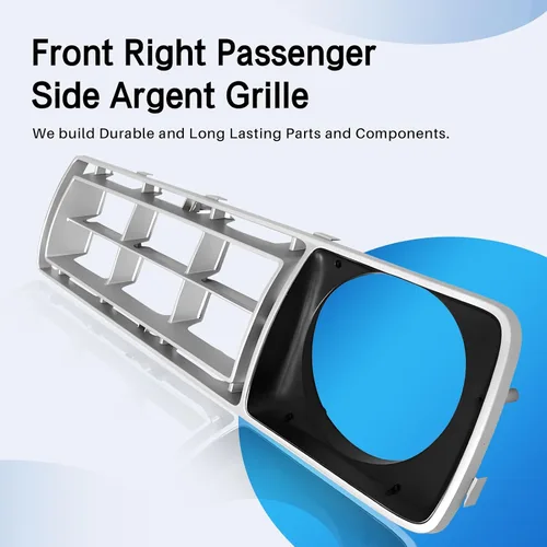 Vista 2 de CarPartsDepot Nuevos Piezas de Reemplazo Parte Delantera Derecha del Lado del Pasajero Argent Grille Grill Compatible con 1976-1977 FORD F-350 F-250