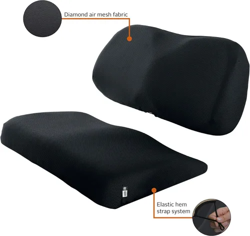 Vista 4 de Classic Accessories Fairway funda para asiento de carro de golf de malla de aire, negro, L