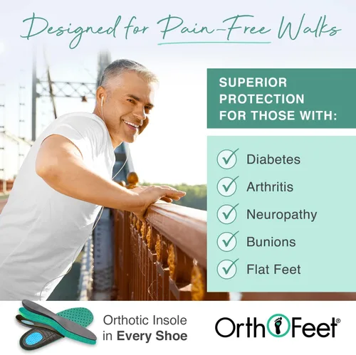 Vista 4 de Orthofeet Alivio del dolor de talón y pies probado. Anchos extendidos. Mejor fascitis plantar ortopédica diabética zapatos de caminar para hombre
