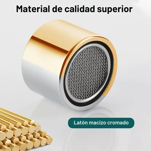 Vista 3 de Aireador de Grifo con Rosca Hembra Cromado de Latón Macizo Aireadores de Grifo de Cocina y Filtro de Fregadero de Baño, Aireador de 55/64 pulgadas