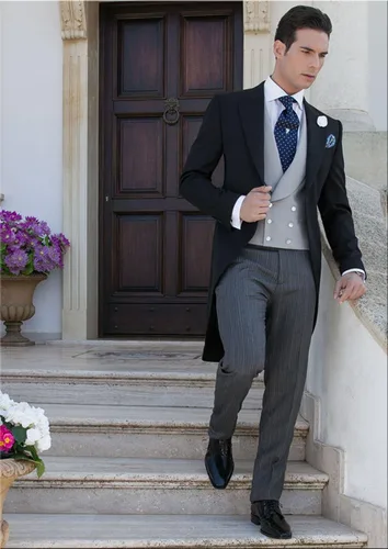 Vista 2 de kelaixiang Tuxedo Boda Trajes para hombre Slim Fit3piezas