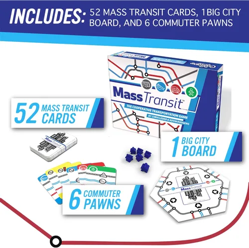 Vista 3 de Calliope Juegos Mass Transit - Juego familiar cooperativo - Diversión de ritmo rápido para niños y adultos - 1-6 jugadores - de The Makers of Tsuro