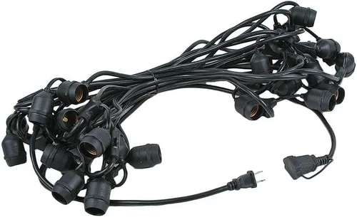 Vista 6 de Novelty Lights Tira de luces LED para patio al aire libre de 48 pies, color negro (Black Wire)