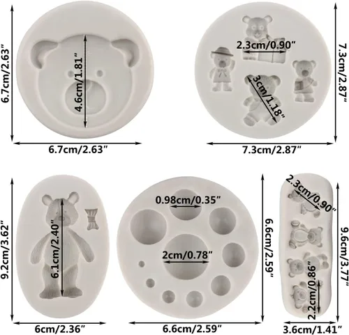 Vista 2 de Sijiangmold Molde de fondant de perlas 3D, molde de silicona para fondant, bolas de perlas semiesferas, moldes de chocolate para decoración