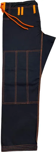 Vista 8 de Bjj Gi Con Puntada Naranja Bjj Gi Jiu Jitsu Kimonos Gi 100% Algodón Perl Tejido 450GSM