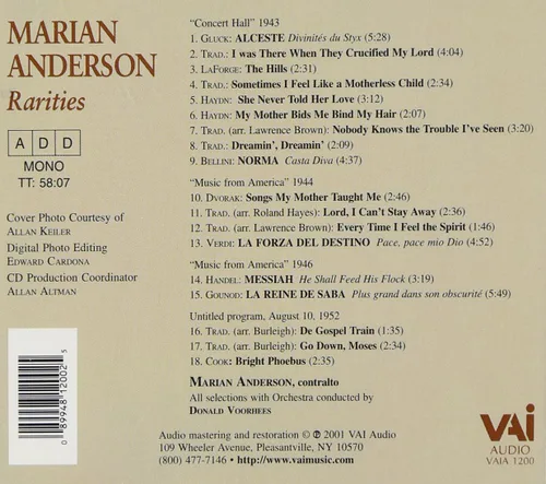 Vista 2 de Marian Anderson Rarities