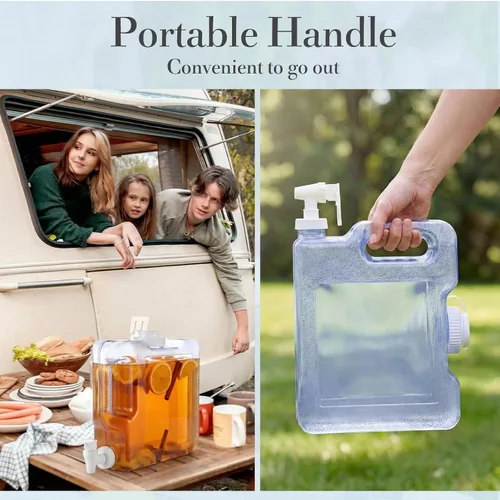 Vista 6 de Funnymoom 6 dispensadores de bebidas para refrigerador, refrigerador, botella dispensadora de agua reutilizable de plástico con espita para fiestas